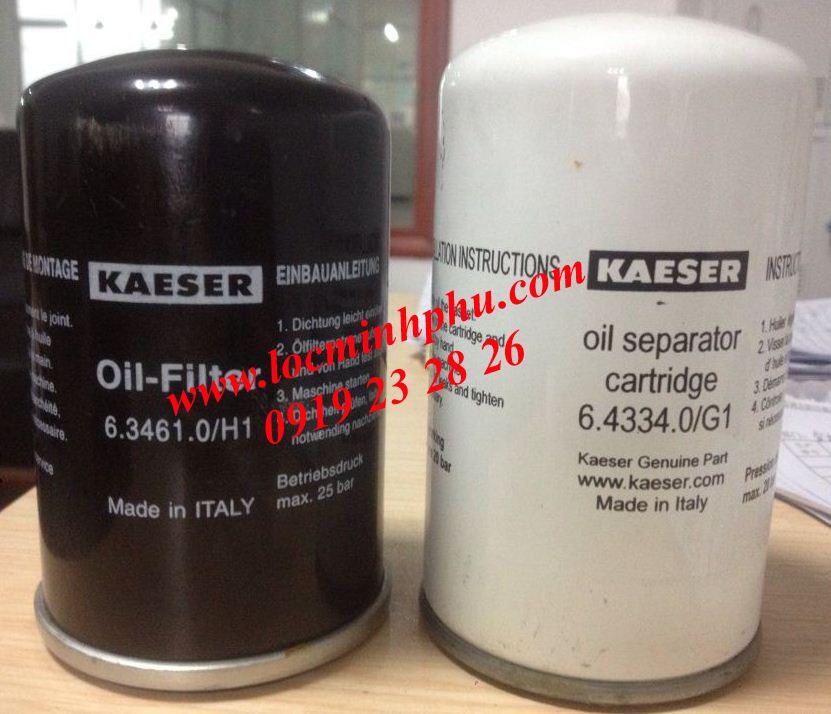 lọc dầu máy nén khí Kaeser 6.3461.0/H1, tách dầu máy nén khí kaeser 6.4334.0/G1, bảo dưỡng máy nén khí kaeser,