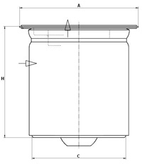 Tách dầu Mann 49 002 53 491, Kích thước Tách dầu Mann 49 002 53 491