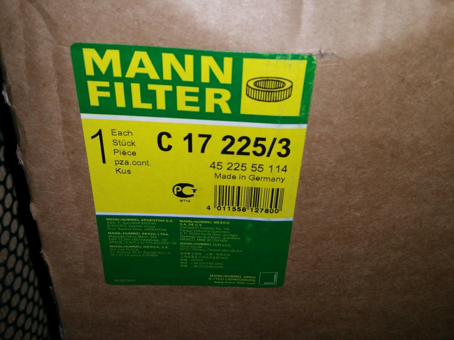 Lọc gió Mann Filter C17225/3,loc gio may nen khi, lọc gió máy nén khí, phụ tùng máy nén khí, phu tung may nen khi, lọc khí máy nén khí, loc khi may nen khi, compressor air filter