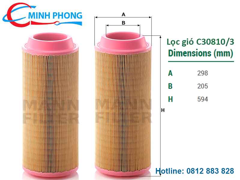 loc gio C30810/3,loc gio may nen khi, lọc gió máy nén khí, phụ tùng máy nén khí, phu tung may nen khi, lọc khí máy nén khí, loc khi may nen khi, compressor air filter